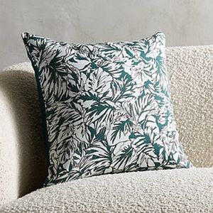 Set of 2 CB2 Palm Linen Evergreen Pillows